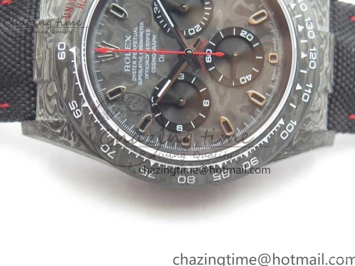 Red Carbon Daytona Carbon on Strap Hand OMF Dial Edition Nylon Black Black A4130 Best DIW 1121